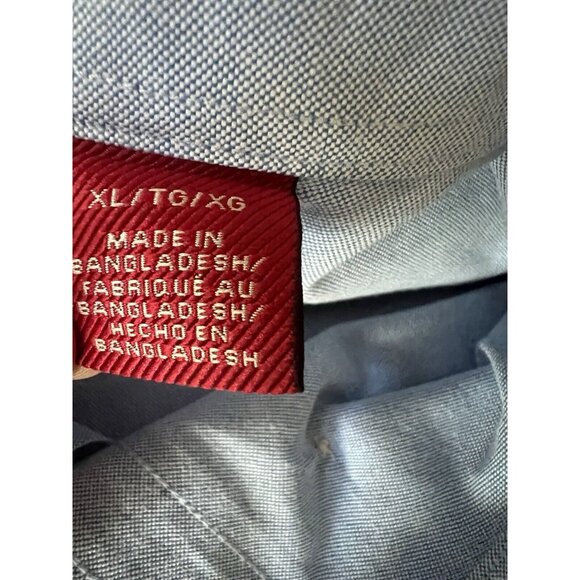 IZOD Mens Size XL Slim Dress Shirt Cotton Woven Button Up Long Sleeve - Picture 6 of 10